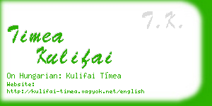 timea kulifai business card