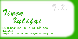 timea kulifai business card